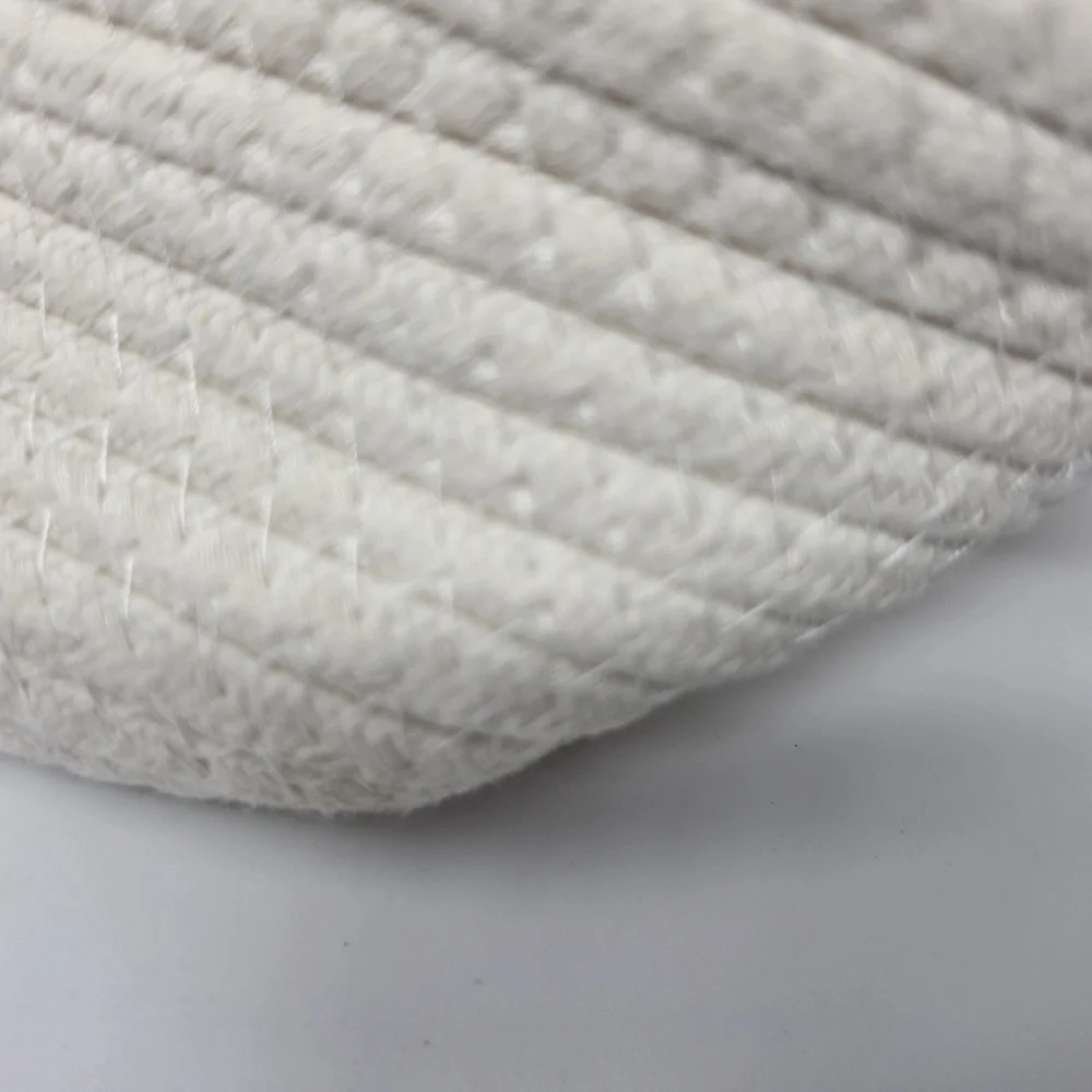 Basket Rope White Brown Handles 10 x 4 Approx